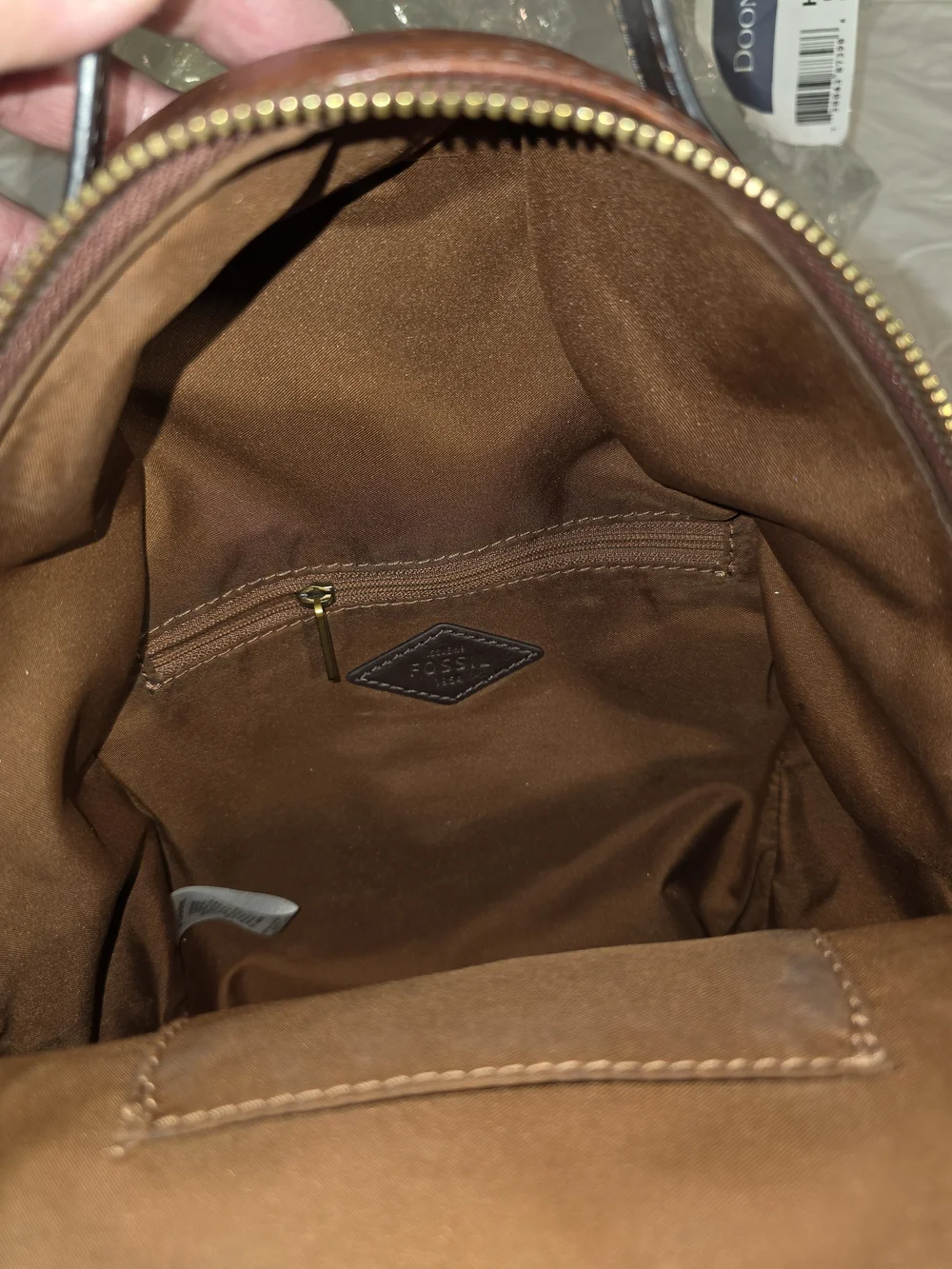 Fossil Brown Leather Mini Backpack - Classic Women's Bag